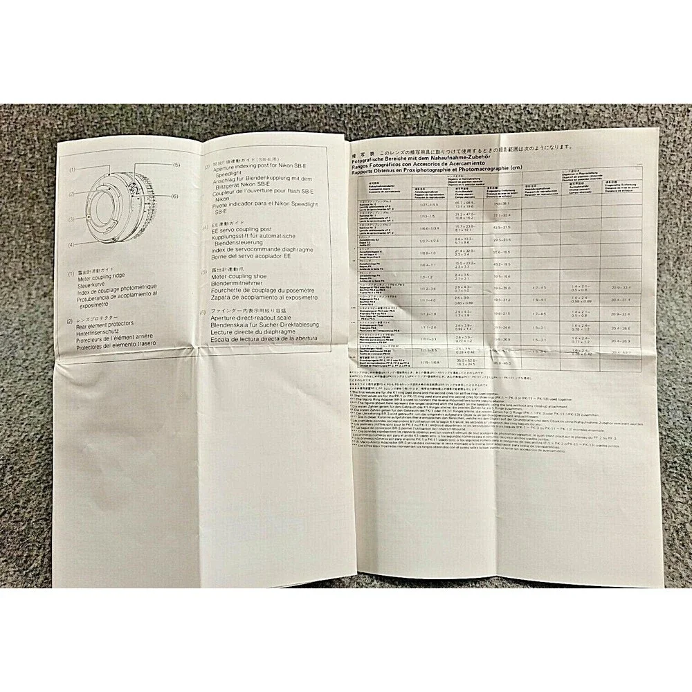 Nikon Nikkor 50mm f/1.4 Instruction Manual